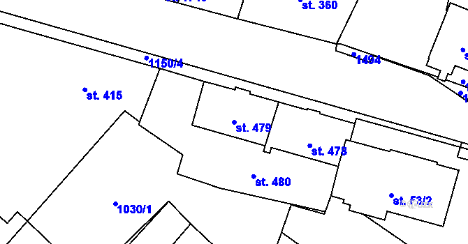Parcela st. 479 v KÚ Kdyně, Katastrální mapa