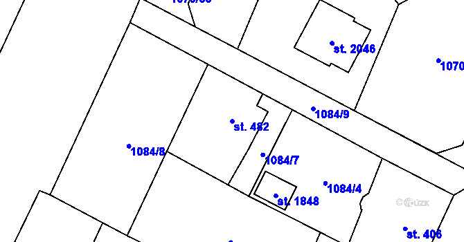 Parcela st. 482 v KÚ Kdyně, Katastrální mapa