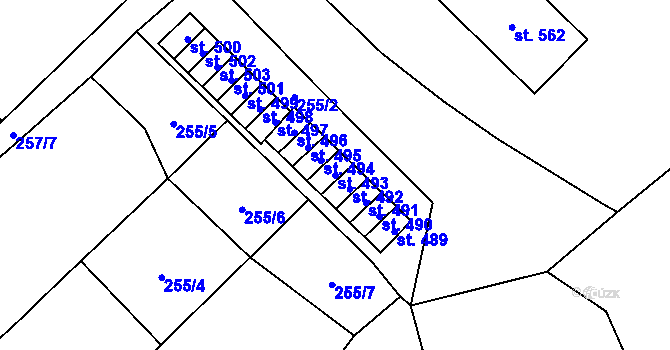 Parcela st. 493 v KÚ Kdyně, Katastrální mapa