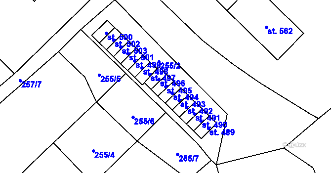 Parcela st. 495 v KÚ Kdyně, Katastrální mapa