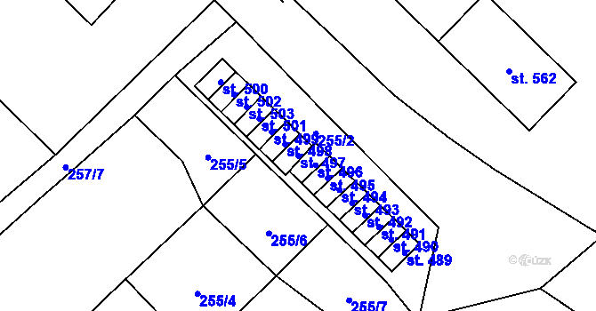 Parcela st. 497 v KÚ Kdyně, Katastrální mapa