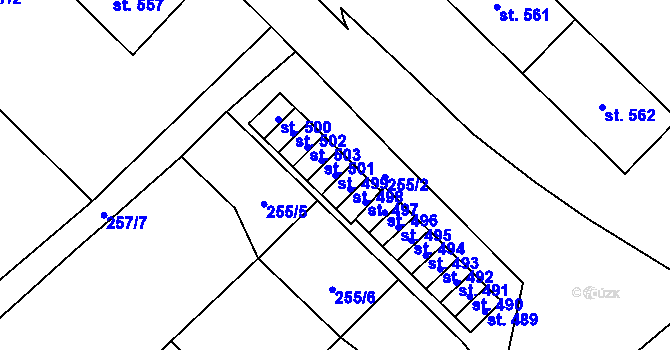 Parcela st. 499 v KÚ Kdyně, Katastrální mapa
