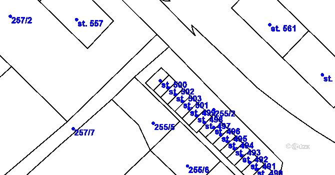 Parcela st. 502 v KÚ Kdyně, Katastrální mapa