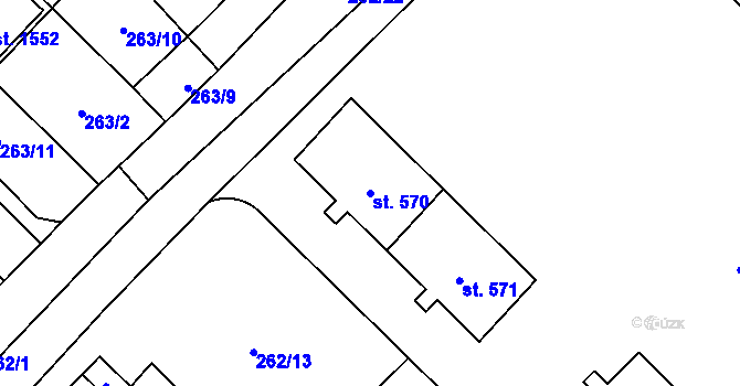 Parcela st. 570 v KÚ Kdyně, Katastrální mapa
