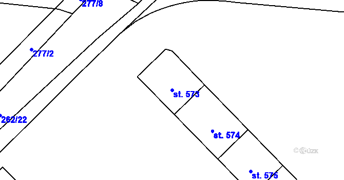 Parcela st. 573 v KÚ Kdyně, Katastrální mapa