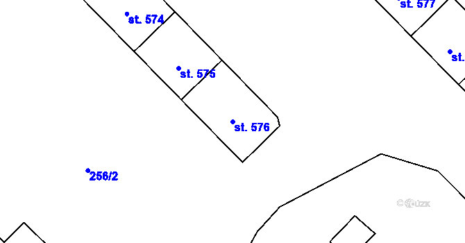 Parcela st. 576 v KÚ Kdyně, Katastrální mapa