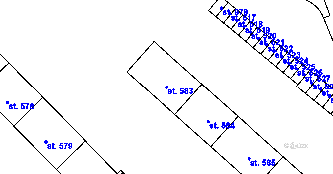 Parcela st. 583 v KÚ Kdyně, Katastrální mapa