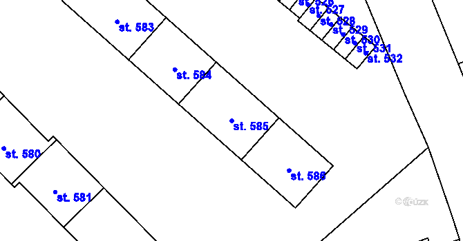 Parcela st. 585 v KÚ Kdyně, Katastrální mapa