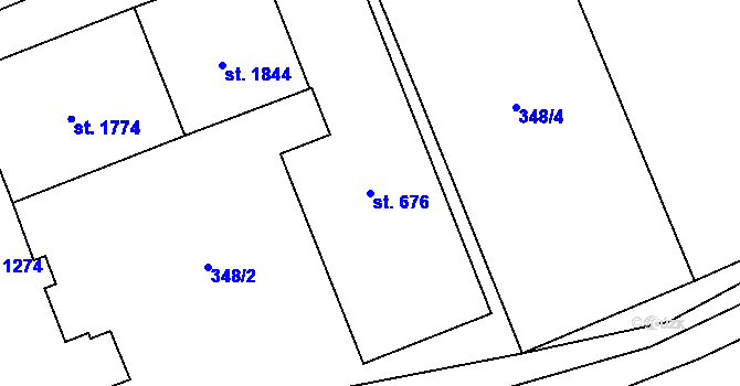 Parcela st. 676 v KÚ Kdyně, Katastrální mapa