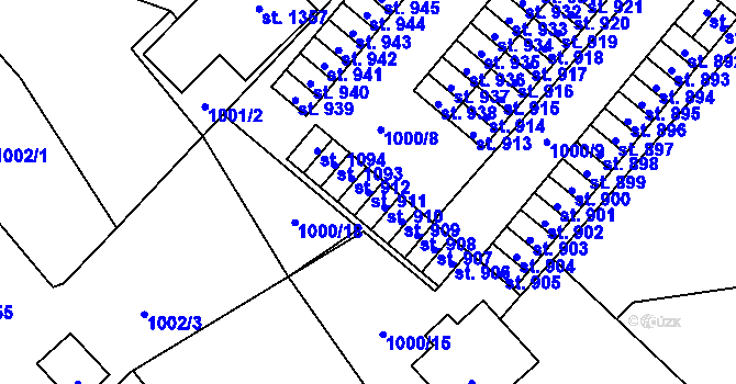 Parcela st. 911 v KÚ Kdyně, Katastrální mapa