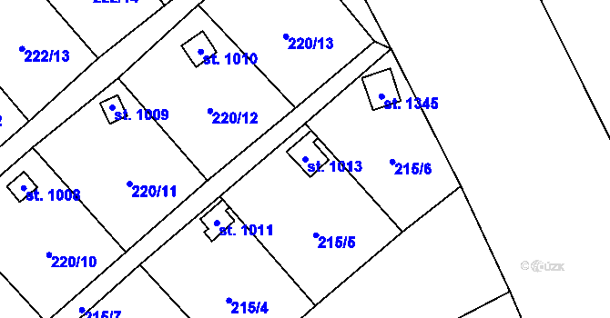 Parcela st. 1013 v KÚ Kdyně, Katastrální mapa