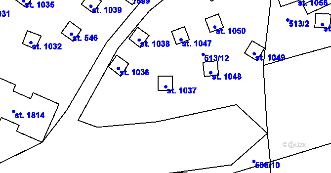 Parcela st. 1037 v KÚ Kdyně, Katastrální mapa