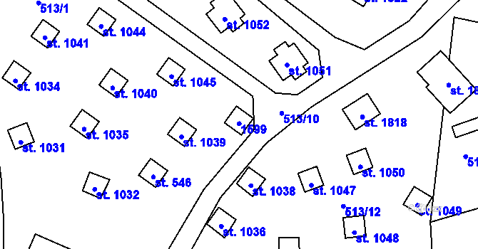 Parcela st. 1046 v KÚ Kdyně, Katastrální mapa