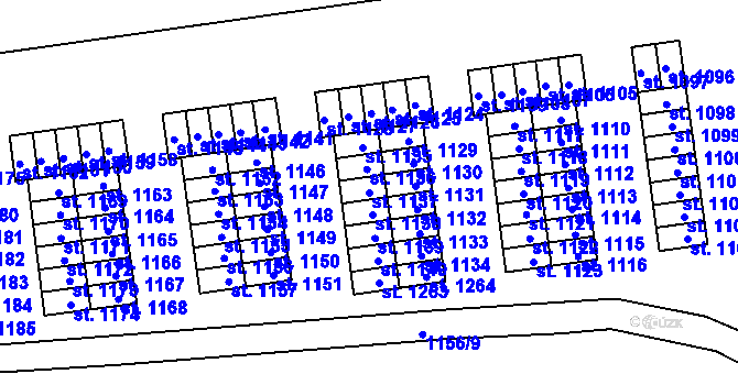 Parcela st. 1137 v KÚ Kdyně, Katastrální mapa