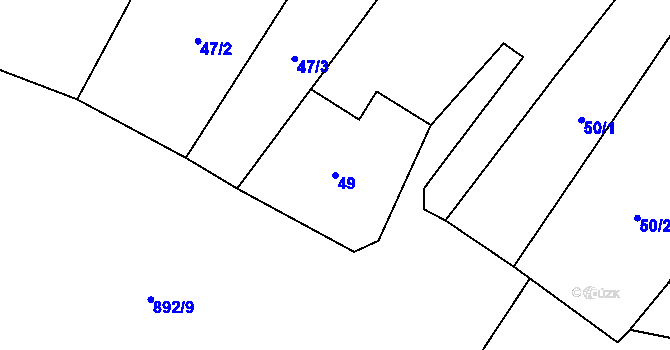 Parcela st. 49 v KÚ Kdyně, Katastrální mapa