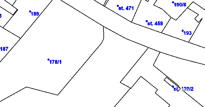 Parcela st. 176/3 v KÚ Kdyně, Katastrální mapa