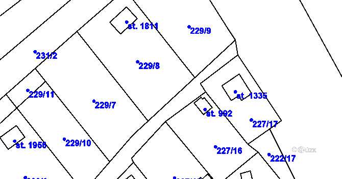 Parcela st. 228/8 v KÚ Kdyně, Katastrální mapa