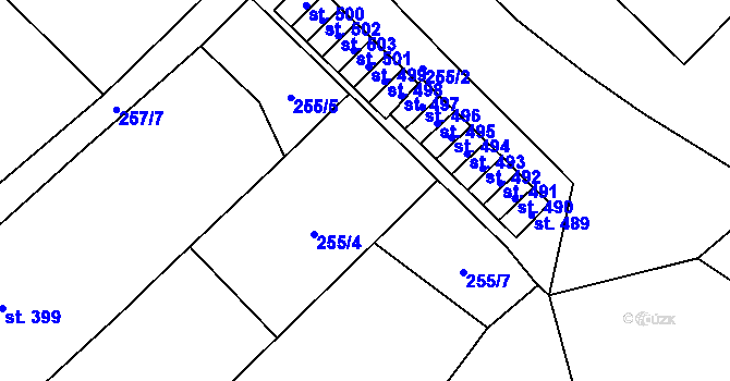 Parcela st. 255/6 v KÚ Kdyně, Katastrální mapa