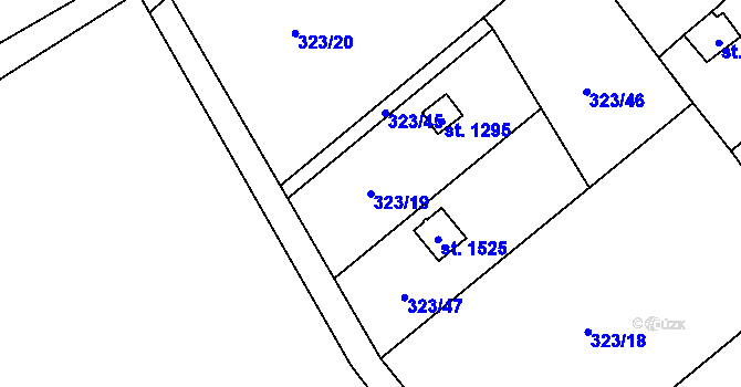 Parcela st. 323/19 v KÚ Kdyně, Katastrální mapa