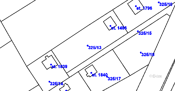Parcela st. 325/13 v KÚ Kdyně, Katastrální mapa