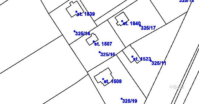Parcela st. 325/16 v KÚ Kdyně, Katastrální mapa