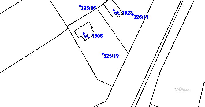 Parcela st. 325/19 v KÚ Kdyně, Katastrální mapa