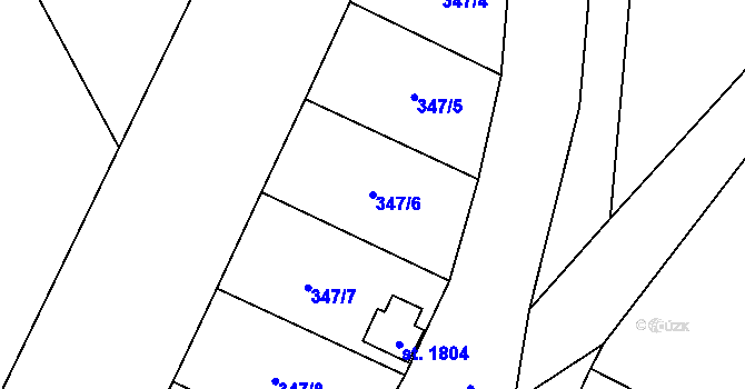 Parcela st. 347/6 v KÚ Kdyně, Katastrální mapa