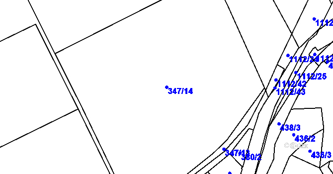 Parcela st. 347/14 v KÚ Kdyně, Katastrální mapa