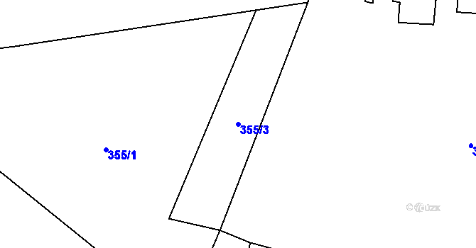Parcela st. 355/3 v KÚ Kdyně, Katastrální mapa