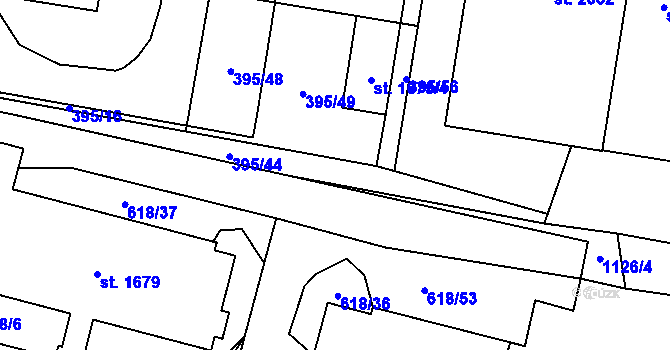 Parcela st. 395/17 v KÚ Kdyně, Katastrální mapa