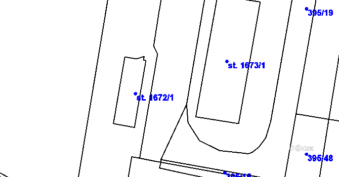Parcela st. 395/37 v KÚ Kdyně, Katastrální mapa