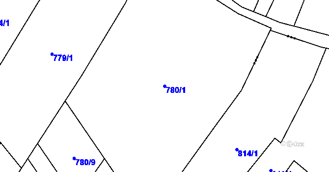 Parcela st. 780/1 v KÚ Kdyně, Katastrální mapa