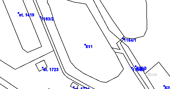 Parcela st. 811 v KÚ Kdyně, Katastrální mapa