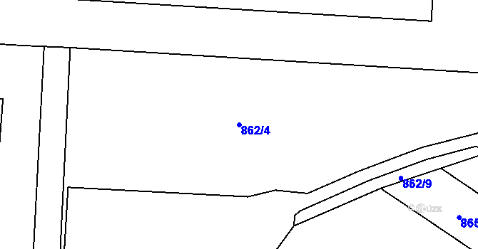 Parcela st. 862/4 v KÚ Kdyně, Katastrální mapa