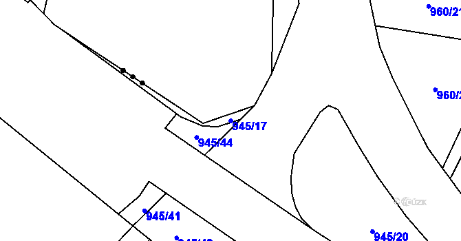 Parcela st. 945/17 v KÚ Kdyně, Katastrální mapa