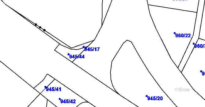 Parcela st. 945/18 v KÚ Kdyně, Katastrální mapa