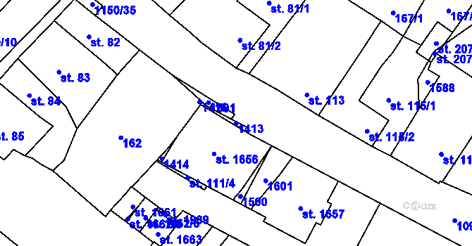 Parcela st. 1413 v KÚ Kdyně, Katastrální mapa