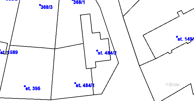 Parcela st. 484/2 v KÚ Kdyně, Katastrální mapa