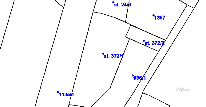 Parcela st. 372/1 v KÚ Kdyně, Katastrální mapa