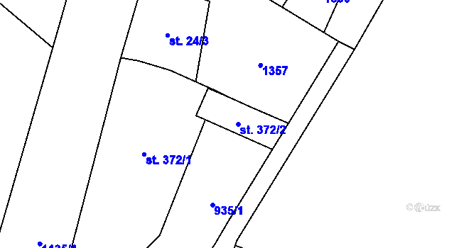 Parcela st. 372/2 v KÚ Kdyně, Katastrální mapa