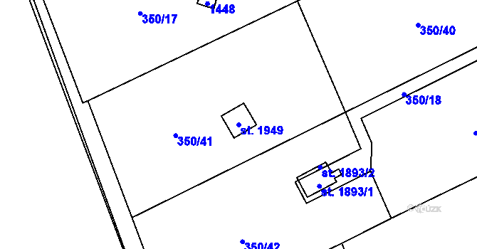 Parcela st. 1949 v KÚ Kdyně, Katastrální mapa