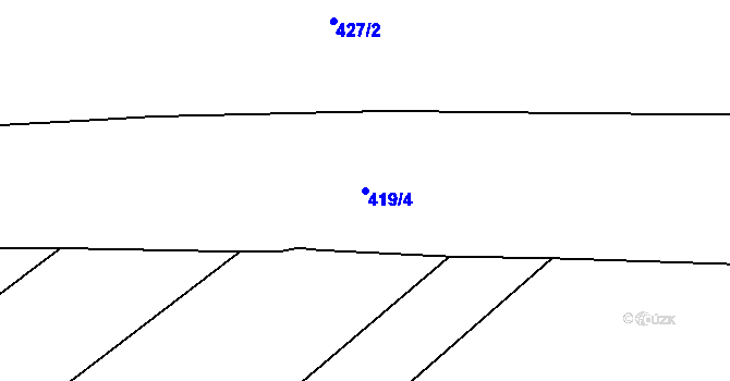 Parcela st. 419/4 v KÚ Kdyně, Katastrální mapa