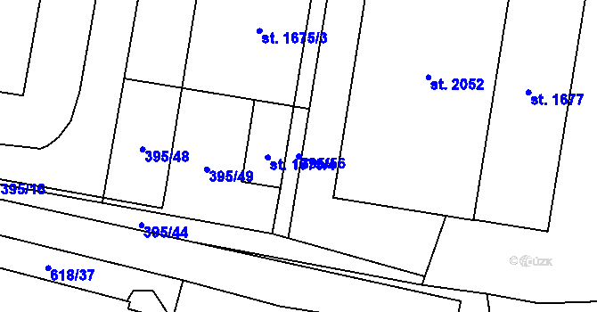 Parcela st. 395/56 v KÚ Kdyně, Katastrální mapa