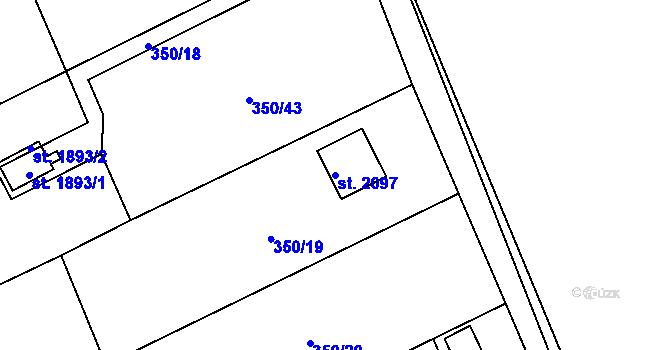Parcela st. 2097 v KÚ Kdyně, Katastrální mapa