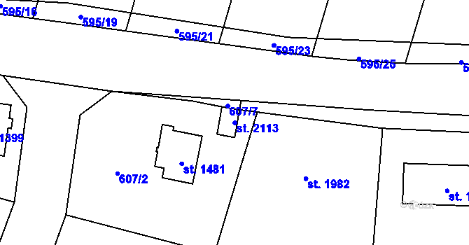 Parcela st. 2113 v KÚ Kdyně, Katastrální mapa