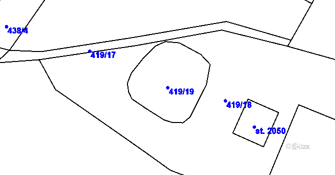 Parcela st. 419/19 v KÚ Kdyně, Katastrální mapa