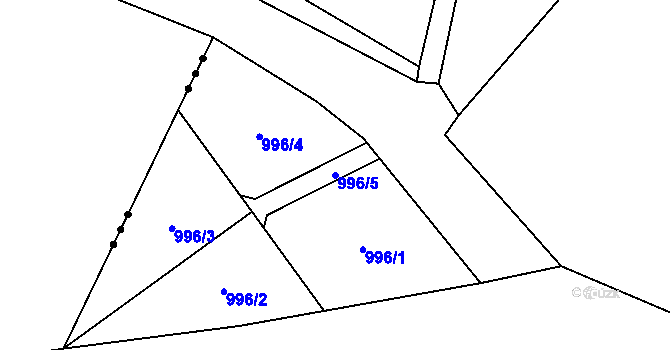Parcela st. 996/5 v KÚ Kdyně, Katastrální mapa