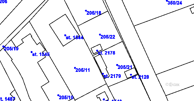 Parcela st. 2178 v KÚ Kdyně, Katastrální mapa