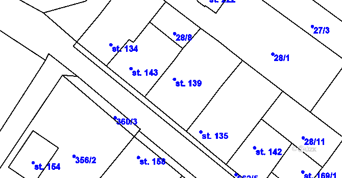 Parcela st. 139 v KÚ Keblice, Katastrální mapa