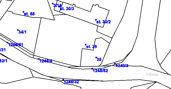 Parcela st. 29 v KÚ Keblov, Katastrální mapa